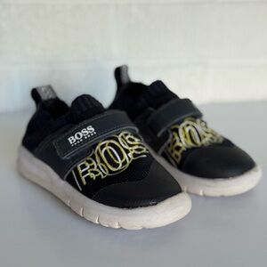 Boss Kids Sneakers in Black with Yellow Details